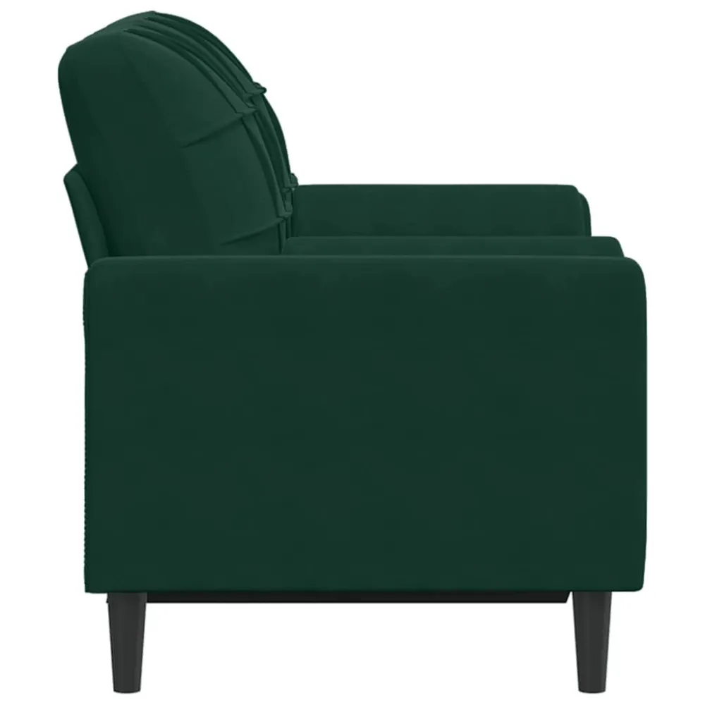 Divano 2 Posti con Cuscini Verde Scuro 120 cm Velluto