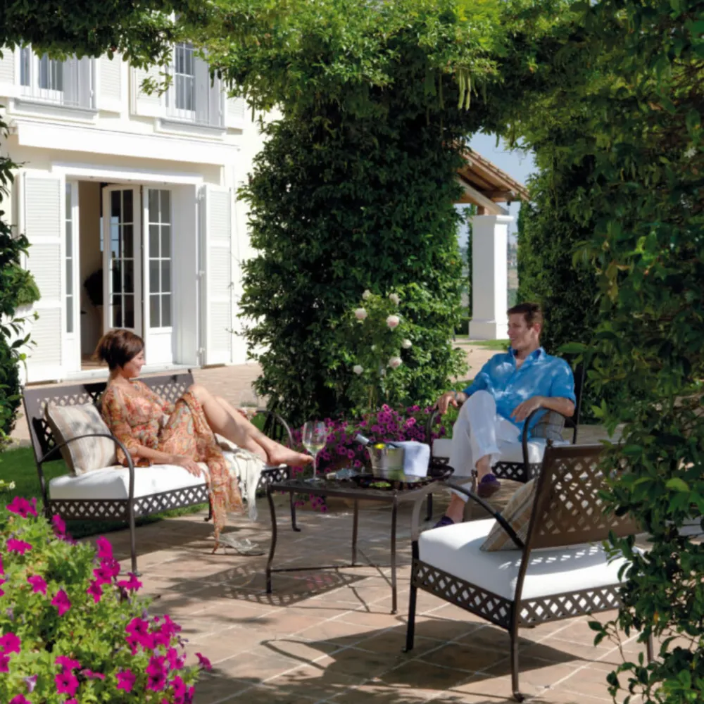 Divano da esterno metallo "Springtime" panca lounge cm 124x75 83h Easy Assembly