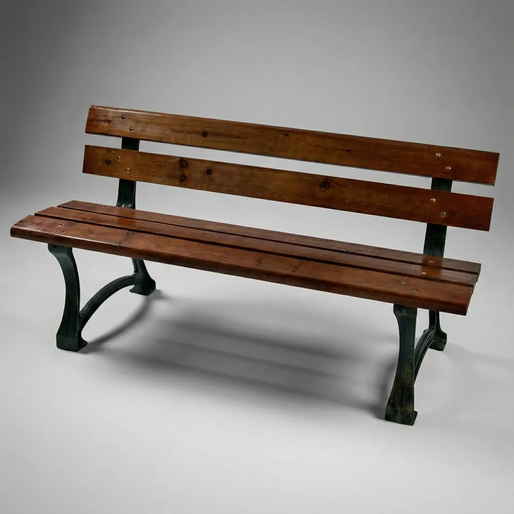 Panchina Pesante Ghisa Bronzata e Legno Teak 150x58x72 cm 24Kg