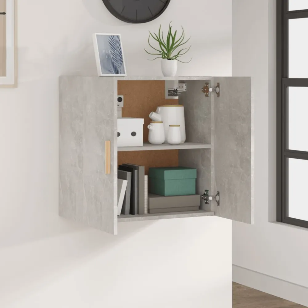 Armadietto Muro Grigio Cemento 60x30x60 cm Legno Multistrato