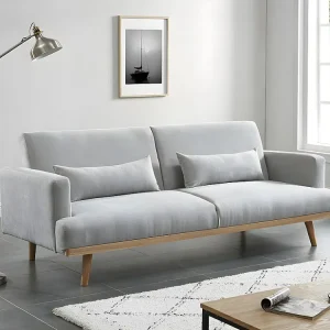 Divano letto 3 posti clic-clac Tessuto Grigio ESME