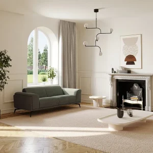 Divano 3 posti di design Tessuto colore Verde - VUSARI