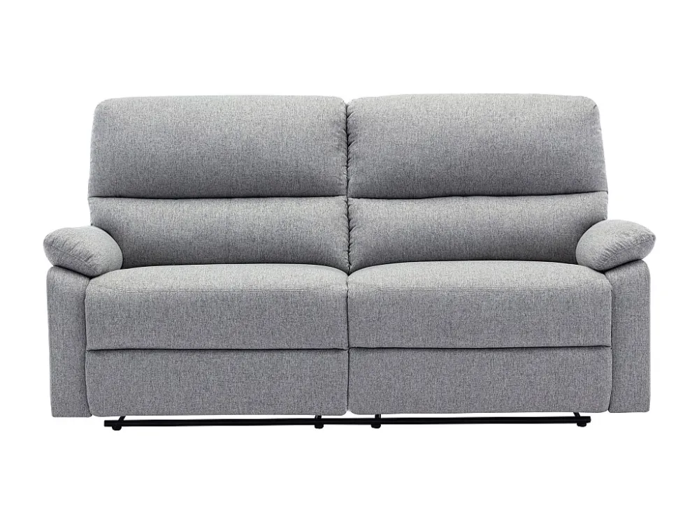 Divano 3 posti relax elettrico Tessuto Grigio LUNANO