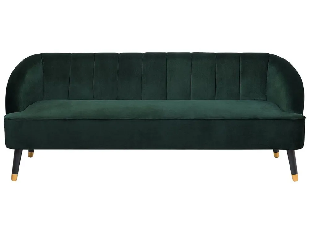 Divano 3 posti velluto verde smeraldo ALSVAG