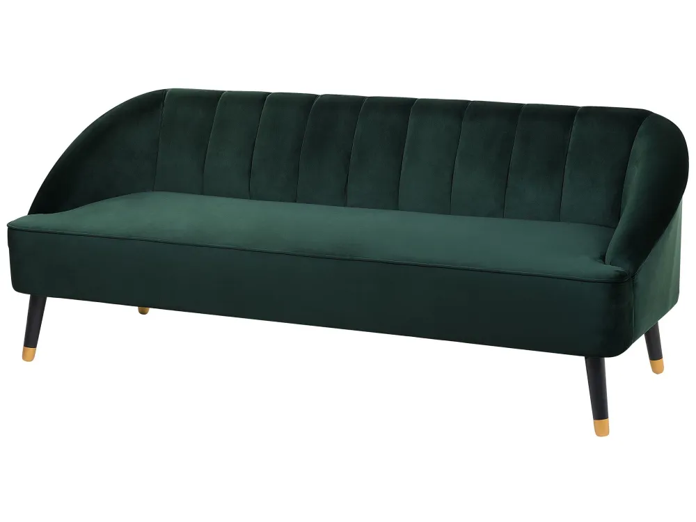 Divano 3 posti velluto verde smeraldo ALSVAG