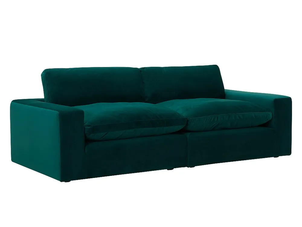 Divano 3 posti Velluto Verde smeraldo Contemporaneo AMAURY