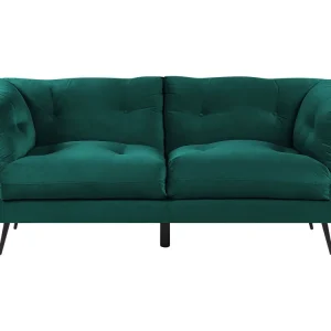 Divano 3 posti velluto verde smeraldo LENVIK