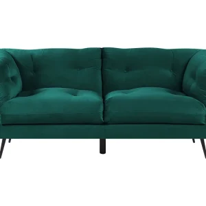 Divano 3 posti velluto verde smeraldo LENVIK