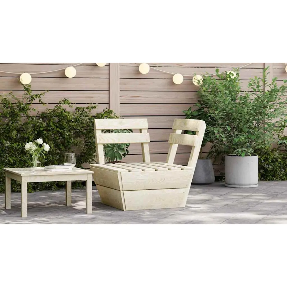 Divano Angolare Modulare su Pallet Legno di Abete Impregnato