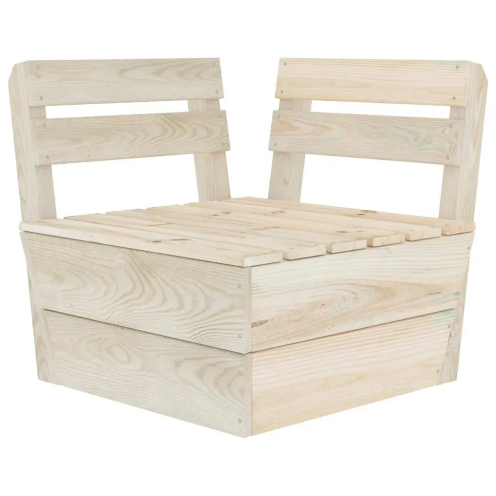 Divano Angolare Modulare su Pallet Legno di Abete Impregnato