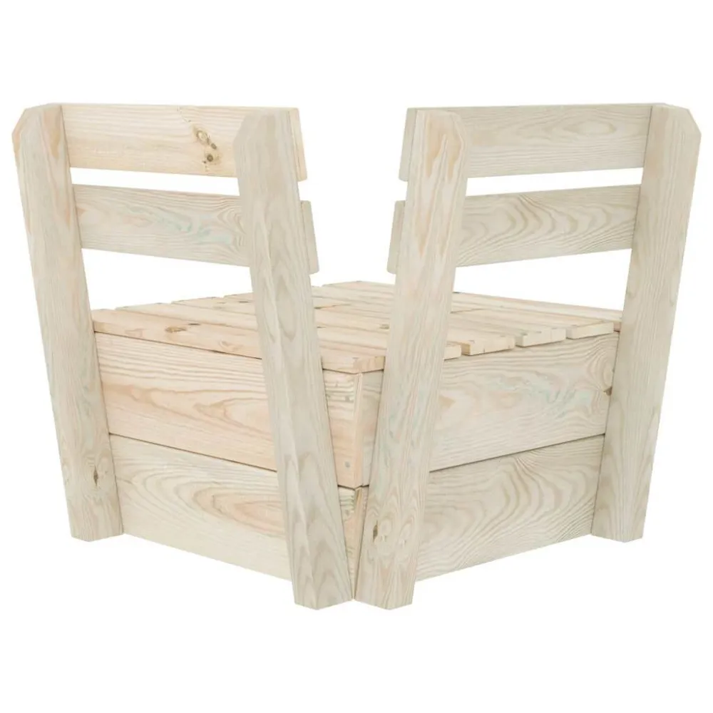 Divano Angolare Modulare su Pallet Legno di Abete Impregnato
