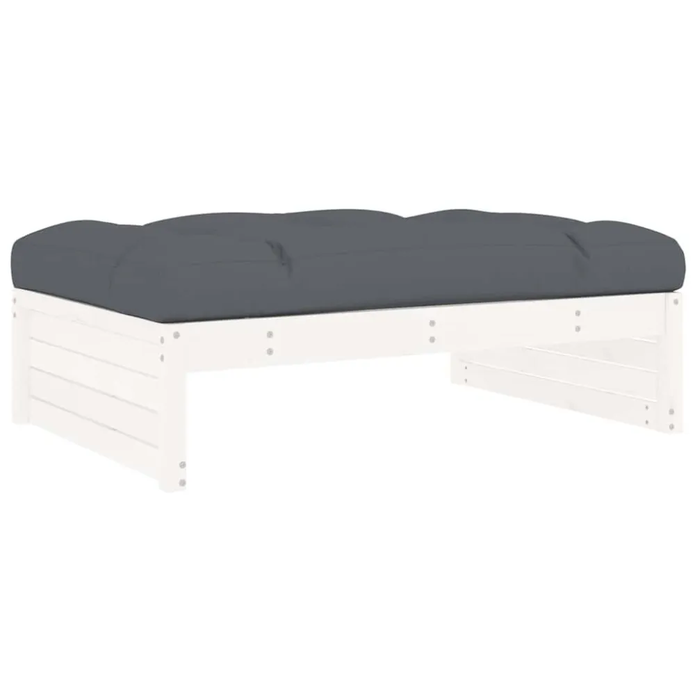 Poggiapiedi da Giardino 120x80 cm Legno Massello di Pino Bianco