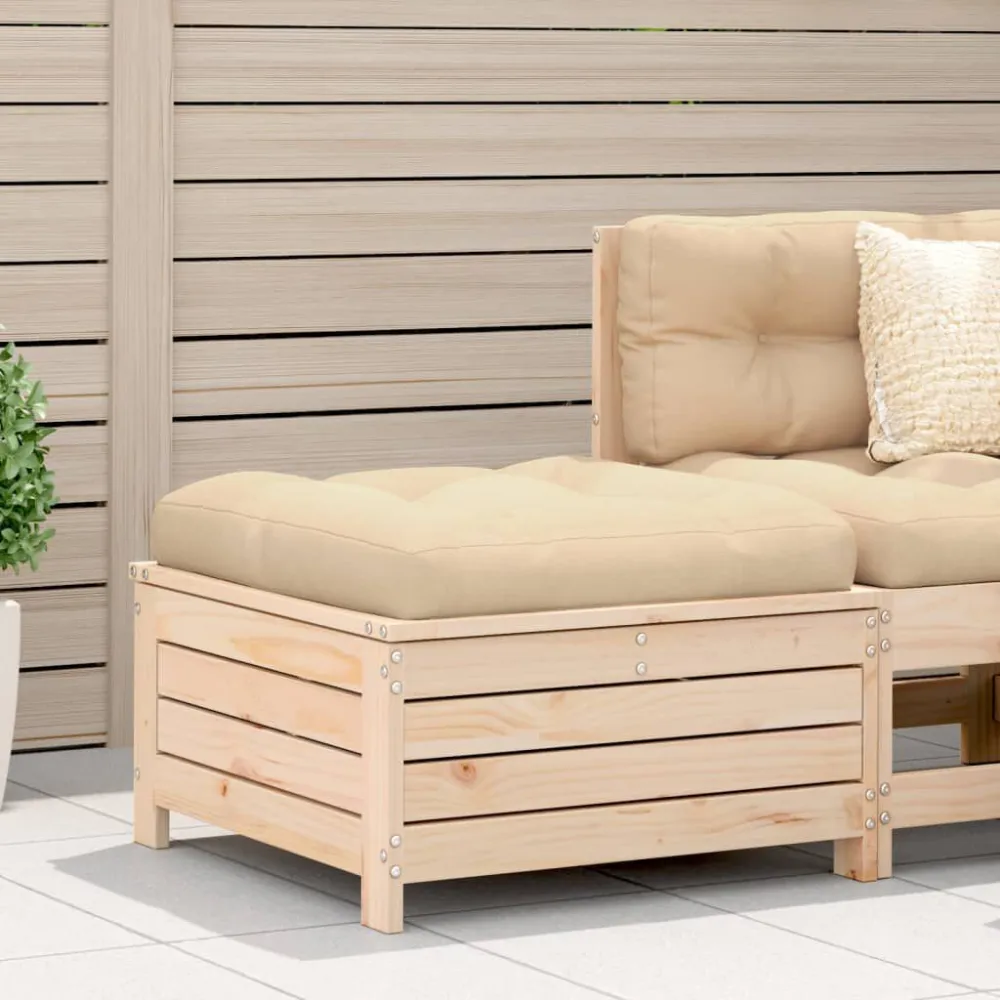 Poggiapiedi da Giardino 62x63,5x32 cm Legno Massello di Pino