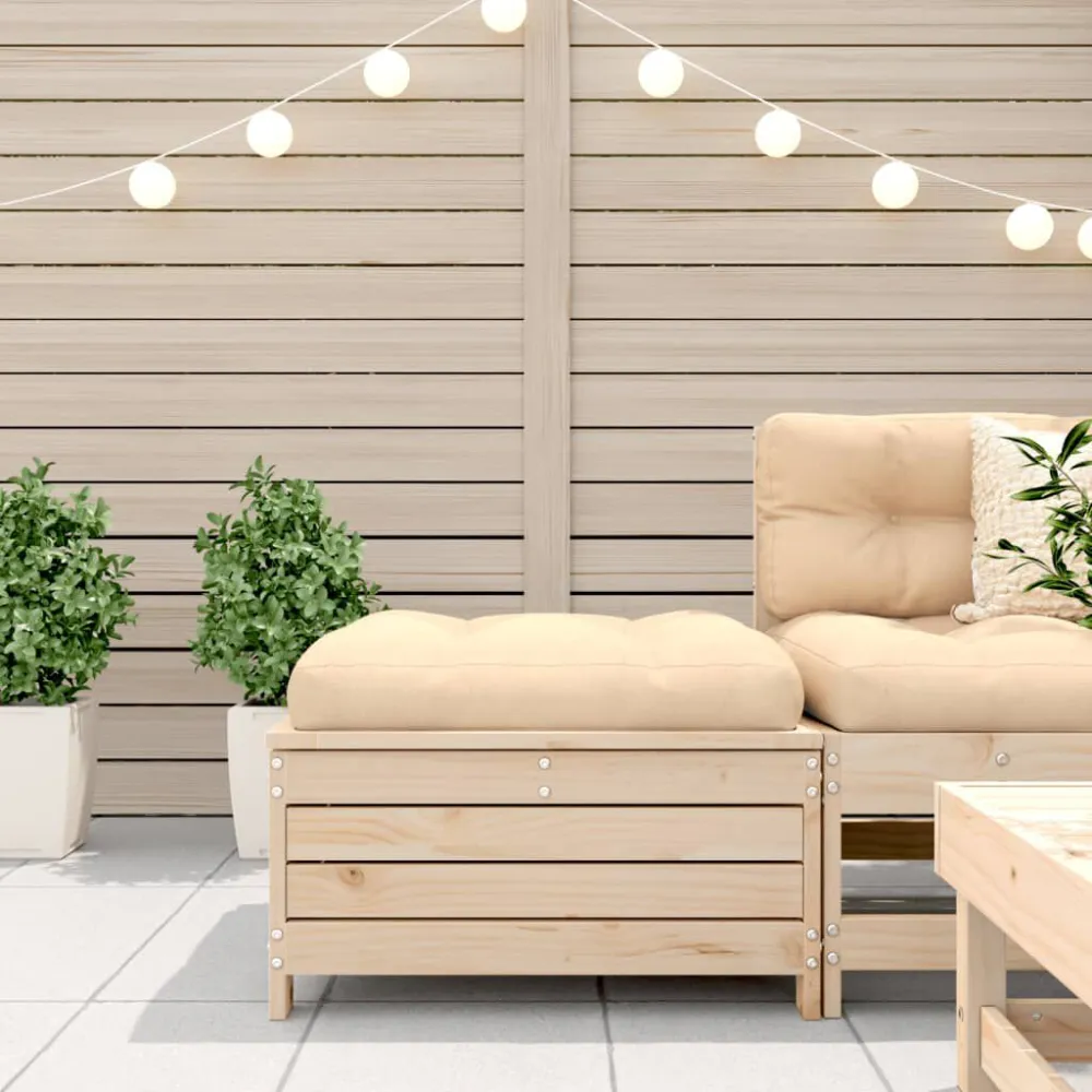 Poggiapiedi da Giardino 62x63,5x32 cm Legno Massello di Pino