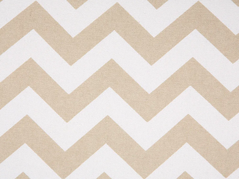 Ottomano velluto beige bianco e legno chiaro TAKOMA