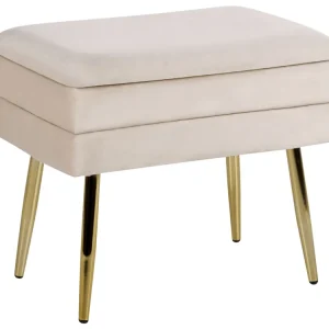 Panca portaoggetti velluto beige ODESSA