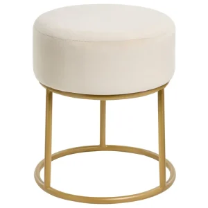 Poggiapiedi velluto beige ø 35 cm DELCO