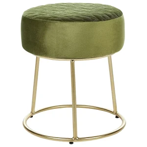 Poggiapiedi velluto verde oliva ø 35 cm DELCO