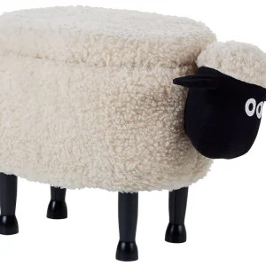 Pouf animaletto tessuto bianco crema SHEEP