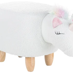 Pouf animaletto tessuto bianco UNICORN