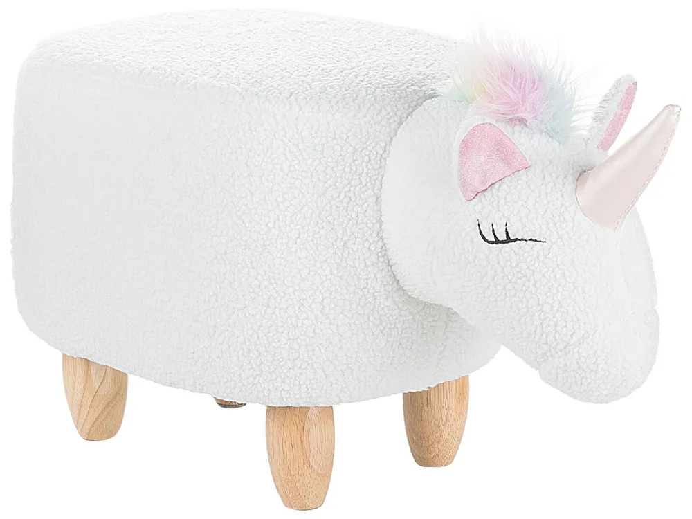 Pouf animaletto tessuto bianco UNICORN