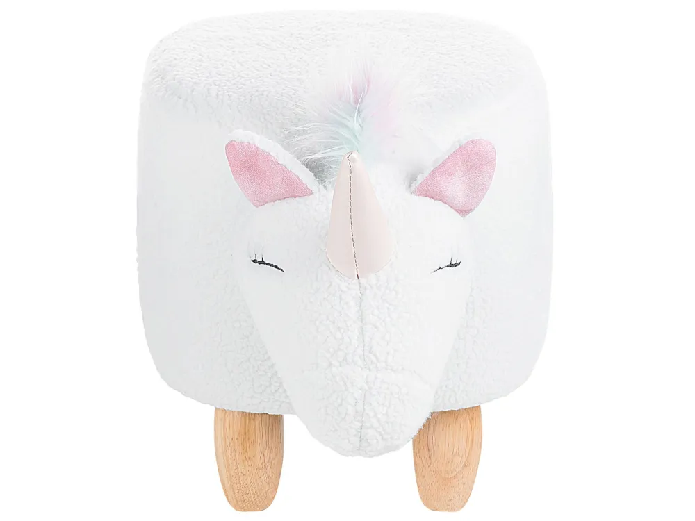 Pouf animaletto tessuto bianco UNICORN