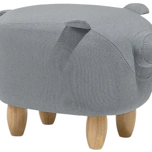 Pouf animaletto tessuto grigio chiaro animaletto PIGGY