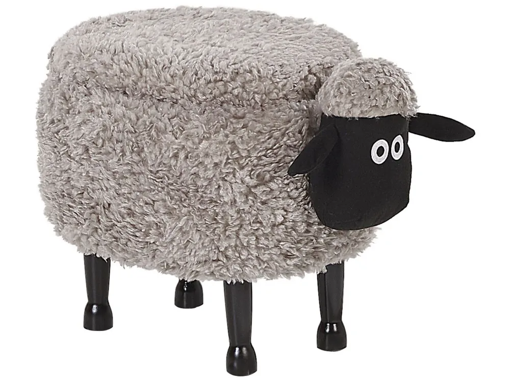 Pouf animaletto tessuto grigio SHEEP