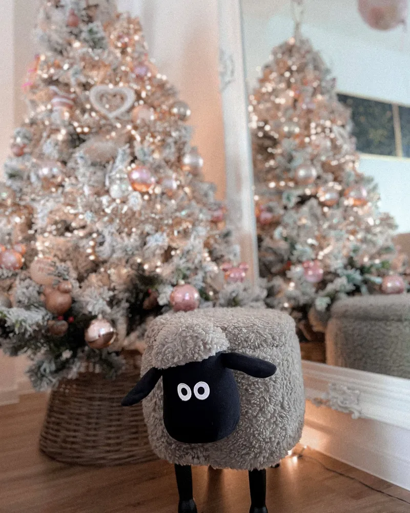 Pouf animaletto tessuto grigio SHEEP