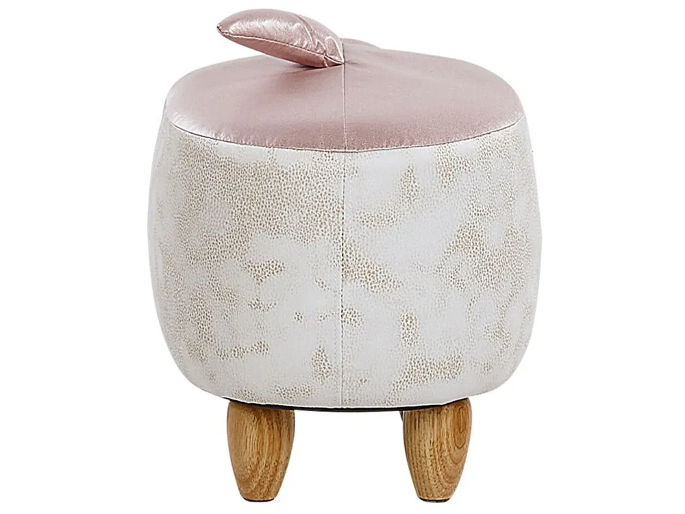 Pouf animaletto tessuto rosa e bianco SHARK