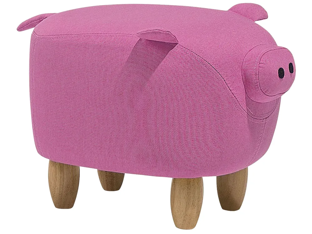 Pouf animaletto tessuto rosa maialino PIGGY