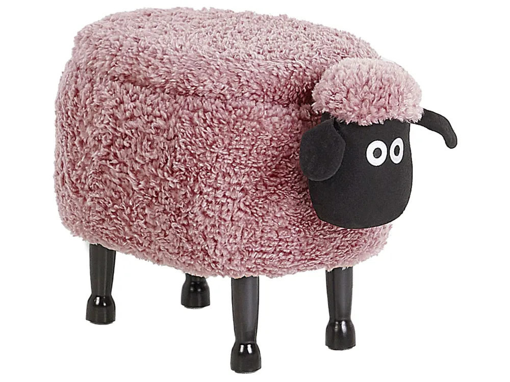 Pouf animaletto tessuto rosa SHEEP
