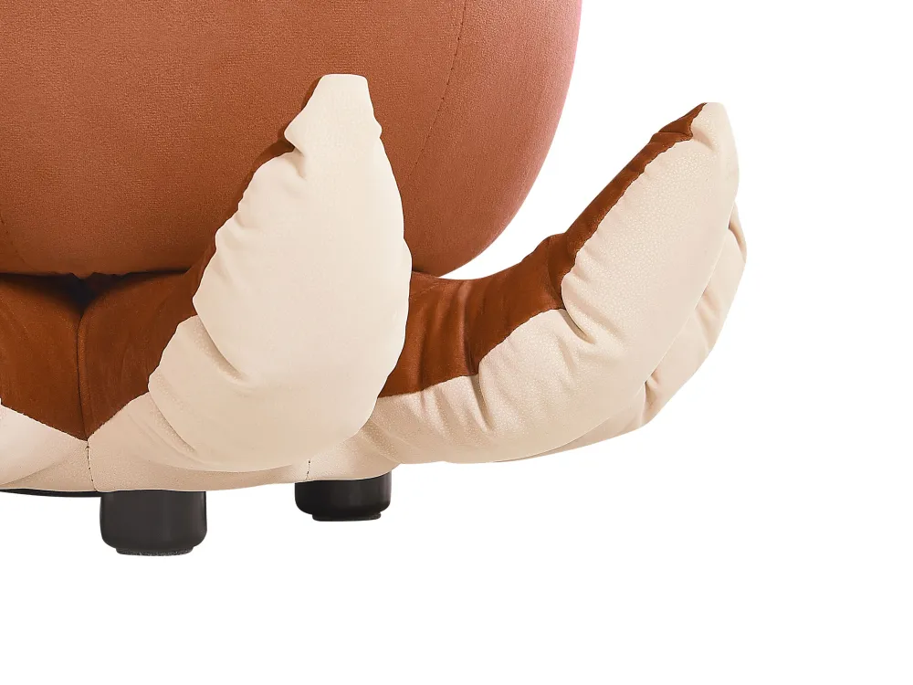 Pouf animaletto velluto marrone OCTOPUS
