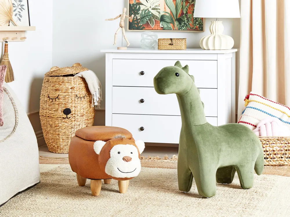 Pouf animaletto velluto verde BRONTOSAUR
