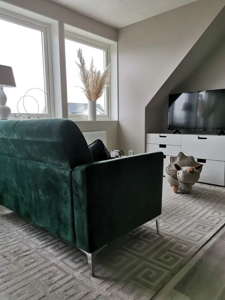 Pouf contenitore tessuto grigio chiaro TRICERATOPS