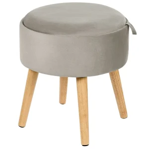 Pouf contenitore velluto grigio NEELY