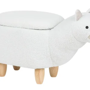 Pouf di tessuto bianco ALPACA