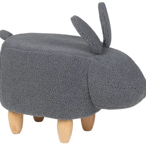 Pouf di tessuto grigio BUNNY