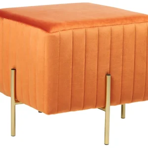 Pouf velluto arancione 45 x 45 cm DAYTON