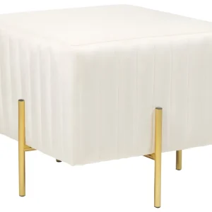 Pouf velluto crema 45 x 45 cm DAYTON