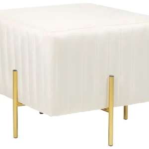 Pouf velluto crema 45 x 45 cm DAYTON