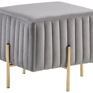 Pouf velluto grigio chiaro 45 x 45 cm DAYTON