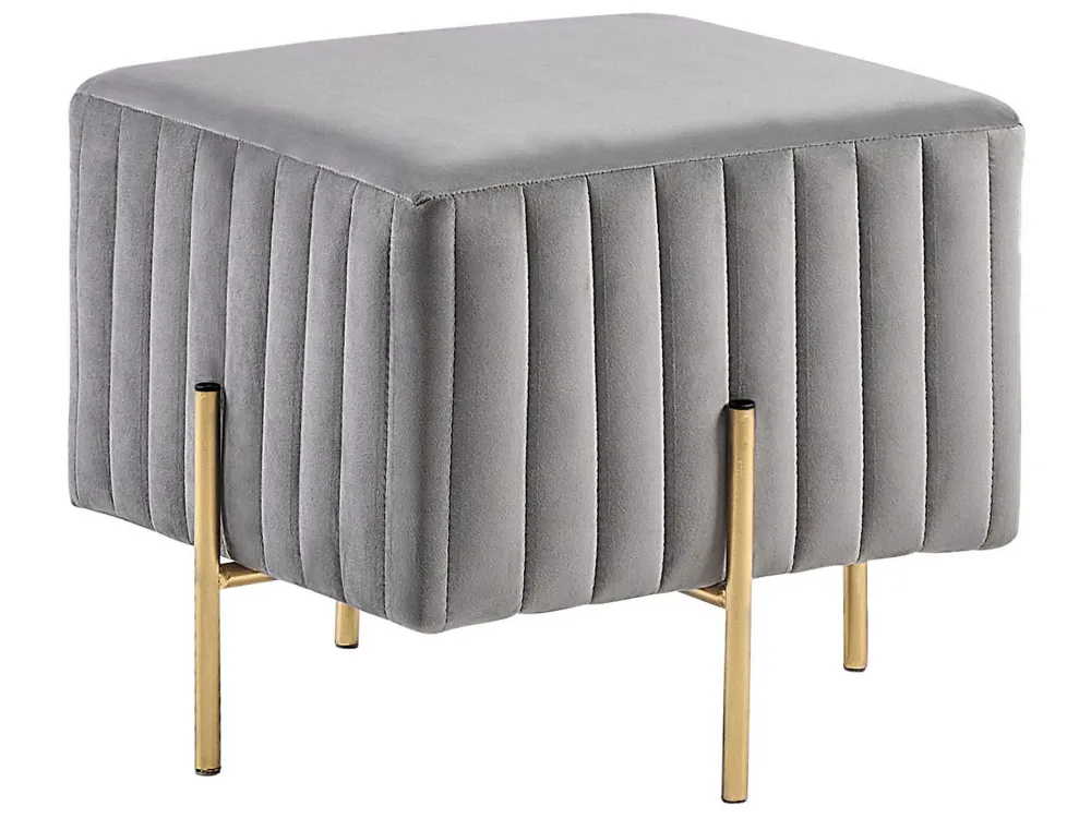 Pouf velluto grigio chiaro 45 x 45 cm DAYTON