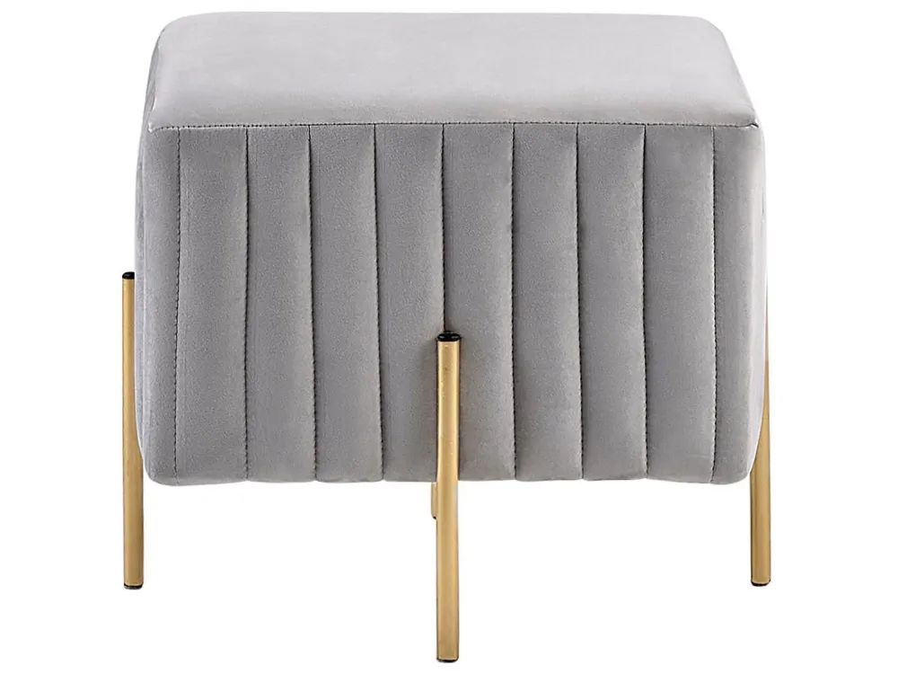 Pouf velluto grigio chiaro 45 x 45 cm DAYTON