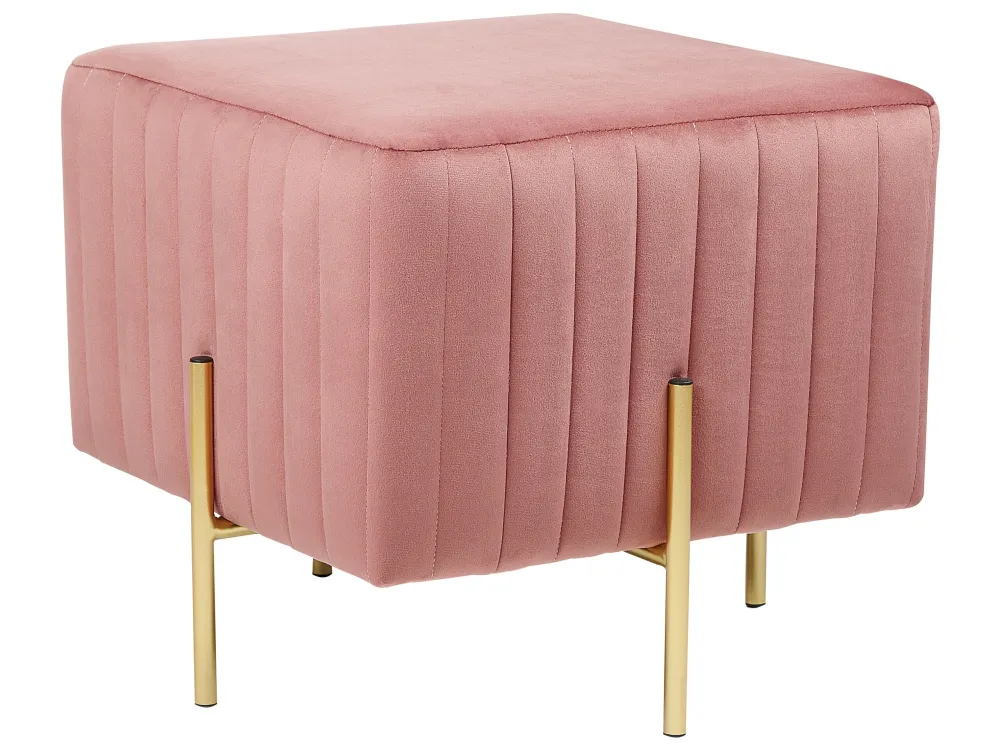 Pouf velluto rosa 45 x 45 cm DAYTON