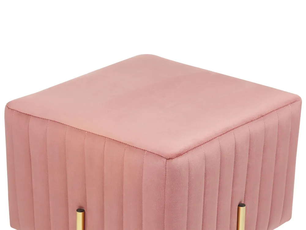 Pouf velluto rosa 45 x 45 cm DAYTON