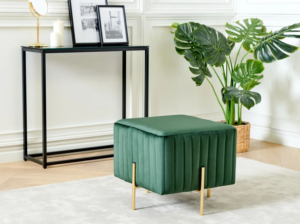 Pouf velluto verde 45 x 45 cm DAYTON