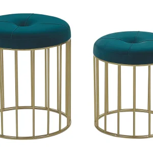 Set di 2 pouf color foglia di tè LUBBOCK