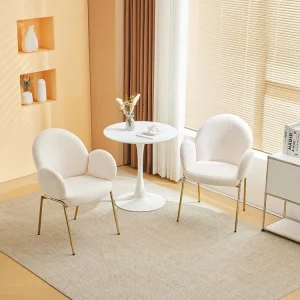 2 sedie, sedia da pranzo, teddy chair, poltrona, divano singolo, gambe metallo, poltrona vanity