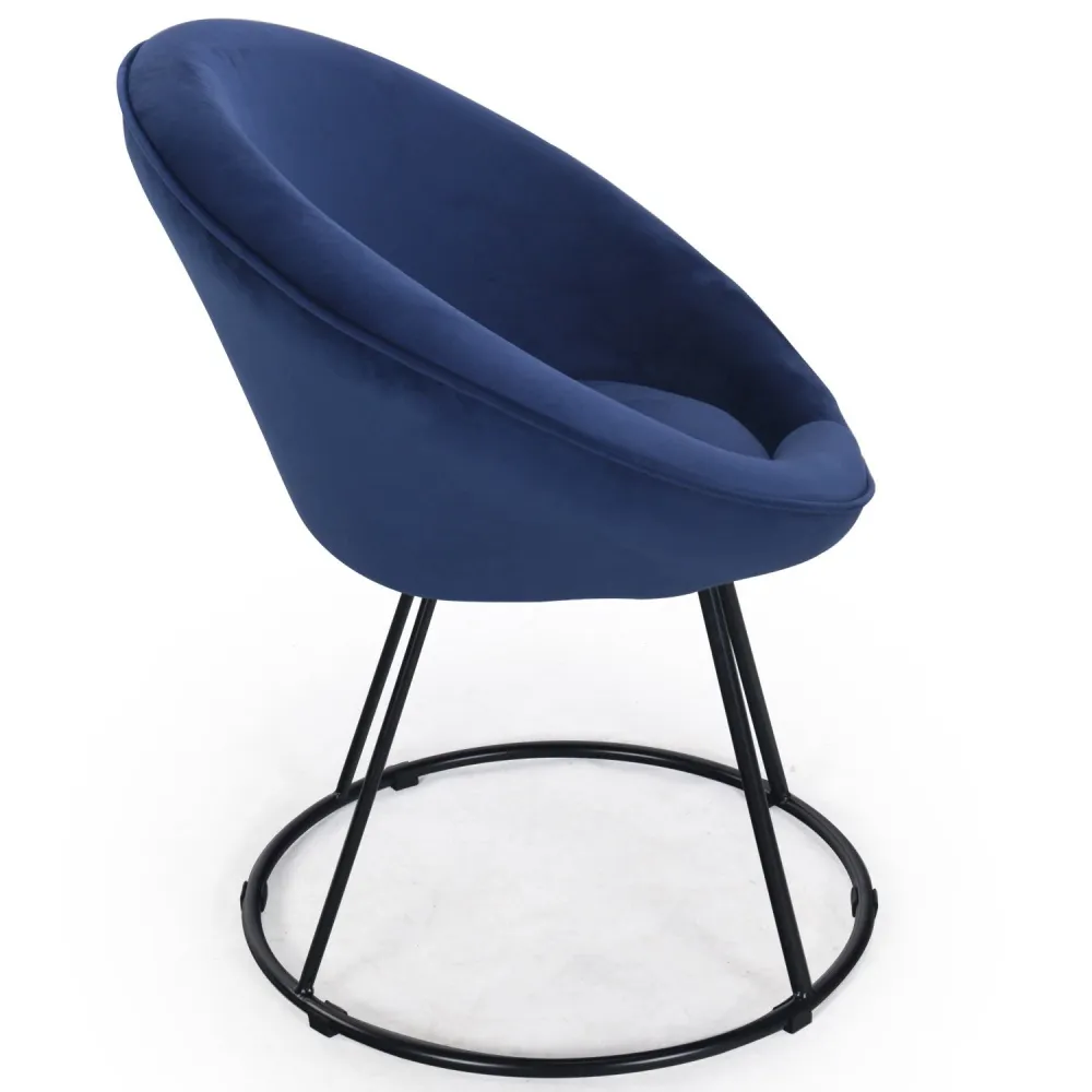 Poltrona Bouli velluto blu